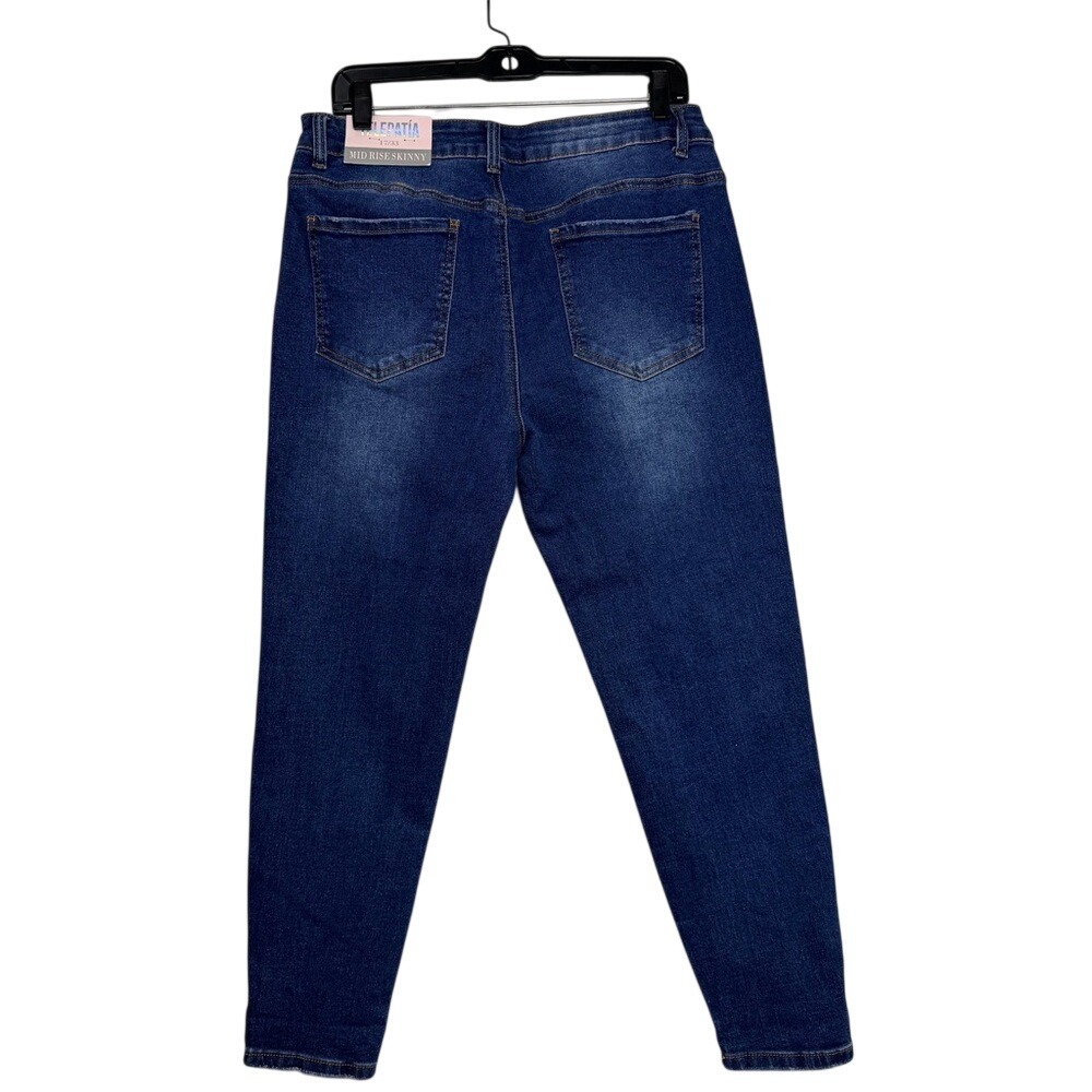 Telepatia Women's Dark Blue High-Rise Skinny Jeans - Picture 2 of 7